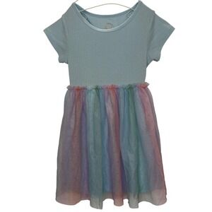 Wonder Nation Dress Whimsical Fairycore Magical Rainbow Tulle Skirt Girls 4-5